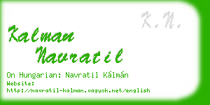 kalman navratil business card
