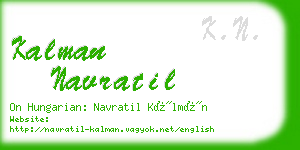 kalman navratil business card